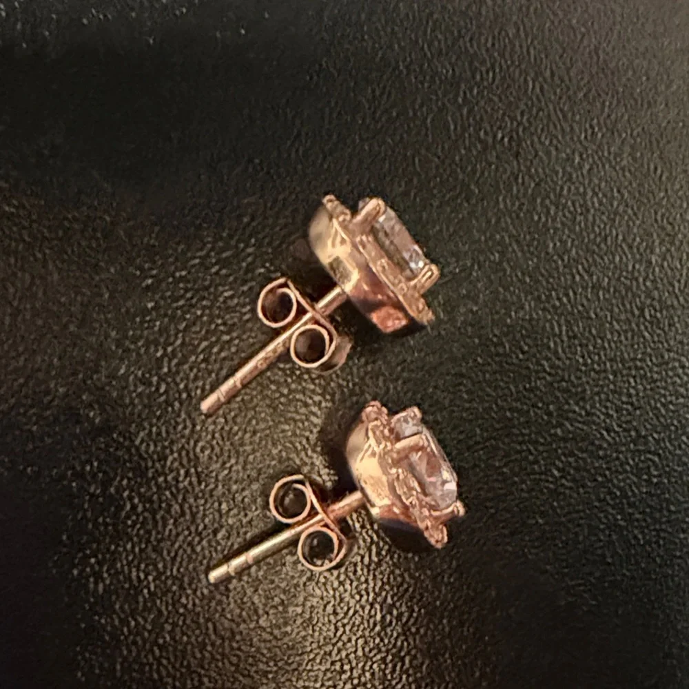 925 Rose Gold Stud Earrings - Picture 4 of 4